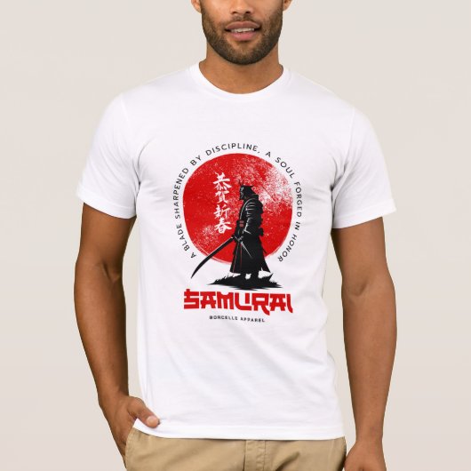 サムライ精神 - 紀律と名誉の戦士 Tシャツ (正面)