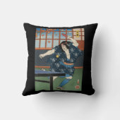 サムライ遊テーブルテニスピンポン浮世絵 クッション (裏面)