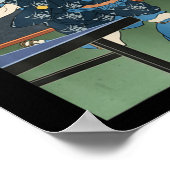 サムライ遊テーブルテニスピンポン浮世絵 ポスター (角)