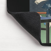 サムライ遊テーブルテニスピンポン浮世絵 マウスパッド (コーナー)