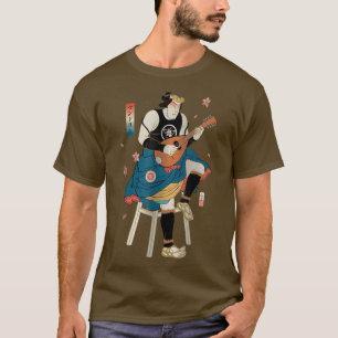 サムライ遊マンドリン音楽浮世絵ウォー日本のラー Tシャツ