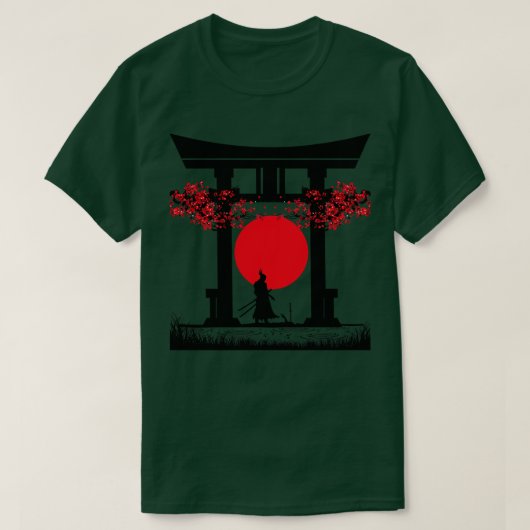 サムライ鳥居日本のビル Tシャツ (デザイン正面)