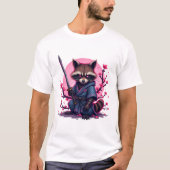 サムライ・アライグマ 桜 – 日本のサクラ Tシャツ (正面)