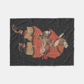 サムライ·ウォリアー·ヴィンテージ·ア日本のート フリースブランケット (正面(横))