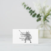 サムライ·ウォリアー（刀剣付き） -背景色を選択 名刺 (スタンド正面)