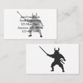 サムライ·ウォリアー（刀剣付き） -背景色を選択 名刺 (正面/裏面)