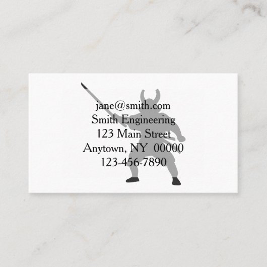 サムライ·ウォリアー（刀剣付き） -背景色を選択 名刺 (正面)