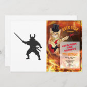 サムライ·ウォリアー（刀剣付き） -背景色を選択 招待状 (正面/裏面)