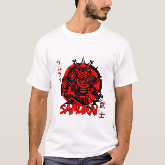 サムライ・ウォリアーTシャツ - 英日両言語のテキスト Tシャツ