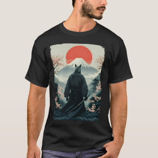 サムライ・ウルフ・ウォリアー 富士山 ビンテージ 日本 Tシャツ