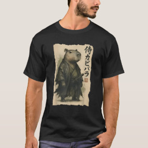 サムライ カピバラ おもしろい カピバラ 和風 動物 Tシャツ