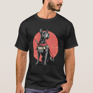 サムライ・グレートデーン・ドッグ 日本の浮世絵スタイルの犬 Tシャツ