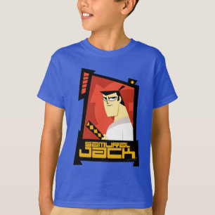 サムライ・ジャックが笑う未来の額縁グラフィック Tシャツ