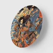 サムライ・ジャパン・アート  ラウンド壁時計 (傾斜)