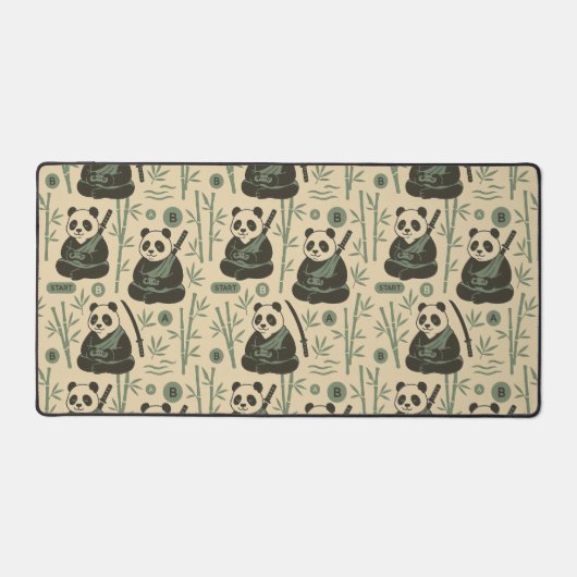 サムライ パンダ ゲーミング デスクマット (正面)