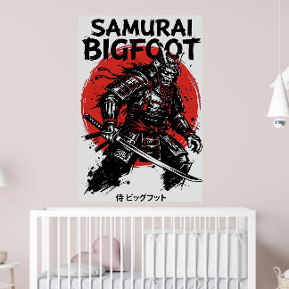サムライ・ビッグフット: 日本の武者ビッグフットアート ポスター
