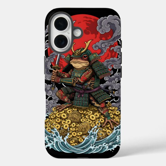 サムライ・フロッグ・オブ・フォーチュン - 神話の戦士アート Case-Mate iPhoneケース (裏面)