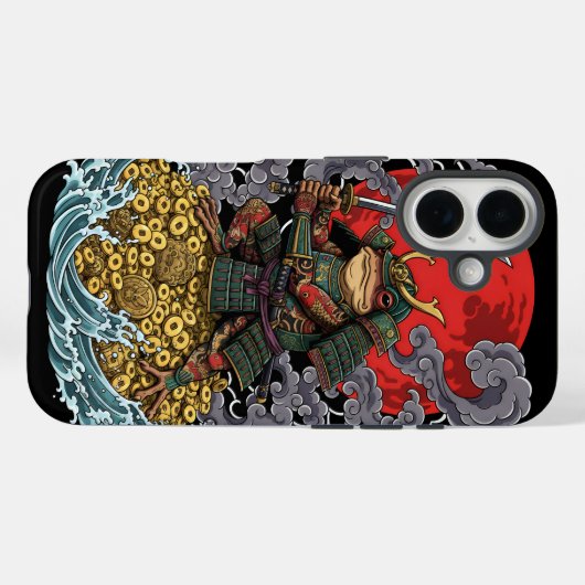 サムライ・フロッグ・オブ・フォーチュン - 神話の戦士アート Case-Mate iPhoneケース (裏面 (横))