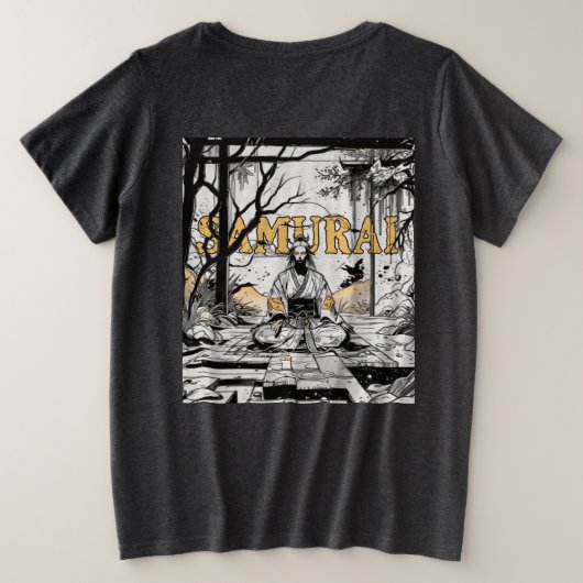 サムライ プラスサイズTシャツ (デザイン裏面)