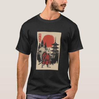サムライ リス キッズ 和風の塔 漢字 イラスト Tシャツ