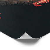 サムライ&富士山 |月とさくらんぼの花あいアート ポスター (角)