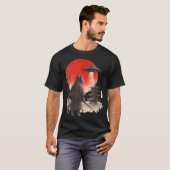 サムライ 忍者 猫 戦士 UFO 日本 アニメ Tシャツ (正面フル)