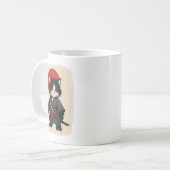 サムライ 猫 和風 レトロ かわいい 笑える ネコ コーヒーマグカップ (正面左)
