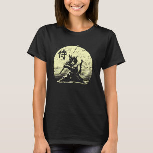 サムライ 猫 戦士 ヴィンテージ 浮世絵 日本美術 忍 Tシャツ