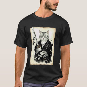サムライ 猫 浮世絵 ファニーヴィンテージ アート 戦士 日本 Tシャツ