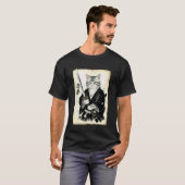 サムライ 猫 浮世絵 ファニーヴィンテージ アート 戦士 日本 Tシャツ (正面フル)