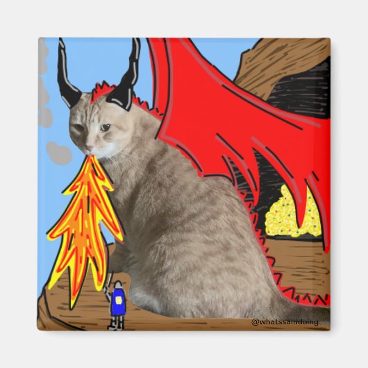 サムルキャットドラゴンマグネット マグネット (正面)