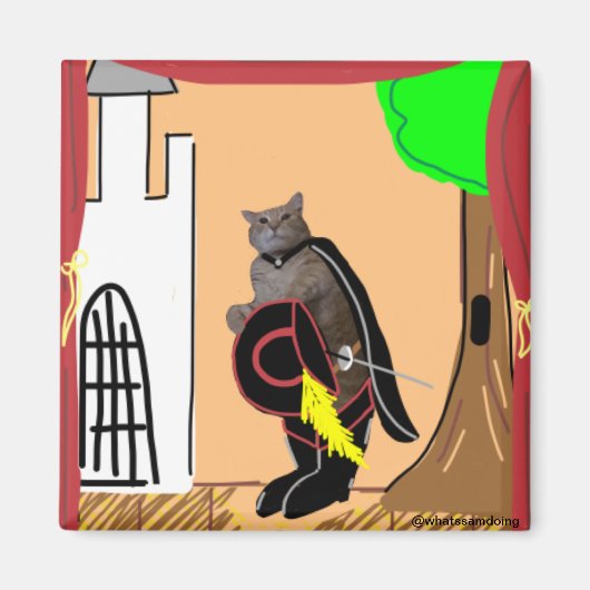 サムルキャット彼のライン磁石を予測 マグネット (正面)