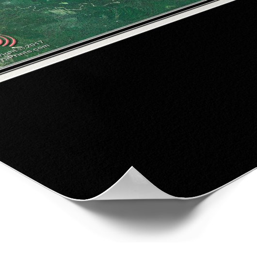 サムレイバーンレイクテキサス州衛星ポスターマップ ポスター (角)