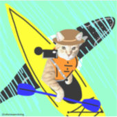 サムレキャットセルフィカヤックステッカー シール (正面)