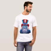 サム叔父の愛国的なホログラフィック画像 Tシャツ (正面フル)