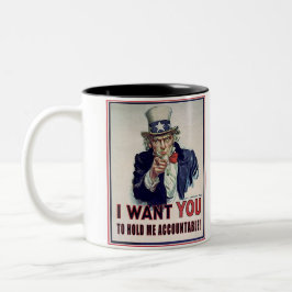 サム叔父は「私に責任を持って！」と言う。 ツートーンマグカップ