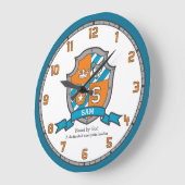 サム文字Sの名前はナイツドウルフオレンジ ラージ壁時計 (傾斜)
