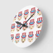 サム絵文字おじさん ラウンド壁時計 (傾斜)