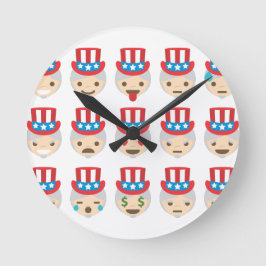 サム絵文字おじさん ラウンド壁時計