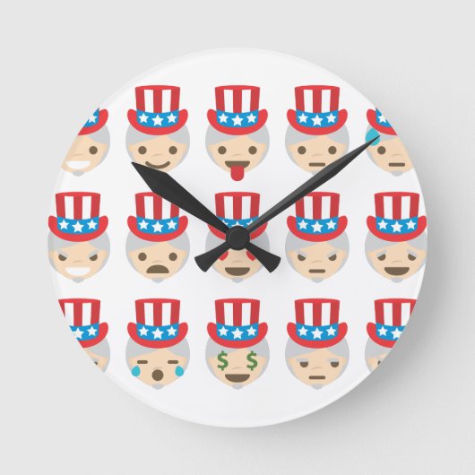 サム絵文字おじさん ラウンド壁時計 (正面)