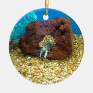 サム青いロブスターのcrayfish セラミックオーナメント