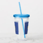 サメおもしろいの漫画で囲まれた海鳥 アクリルタンブラー (左)