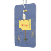 サメおもしろいの漫画で囲まれた海鳥 カーエアーフレッシュナー (左)