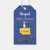 サメおもしろいの漫画で囲まれた海鳥 ギフトタグ (裏面)