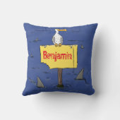 サメおもしろいの漫画で囲まれた海鳥 クッション (裏面)