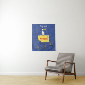 サメおもしろいの漫画で囲まれた海鳥 タペストリー (インサイチュ)