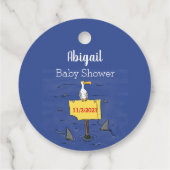 サメおもしろいの漫画で囲まれた海鳥 フェイバータグ (裏面)