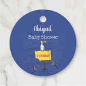 サメおもしろいの漫画で囲まれた海鳥 フェイバータグ (正面)