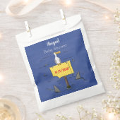 サメおもしろいの漫画で囲まれた海鳥 フェイバーバッグ (クリップ留めされた状態)