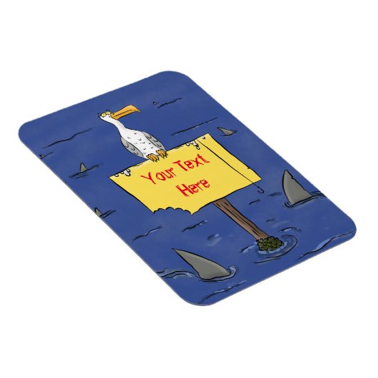 サメおもしろいの漫画で囲まれた海鳥 マグネット (右側)